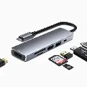 6-in-1 USB-C Hub with PD/USB and Video Interface.