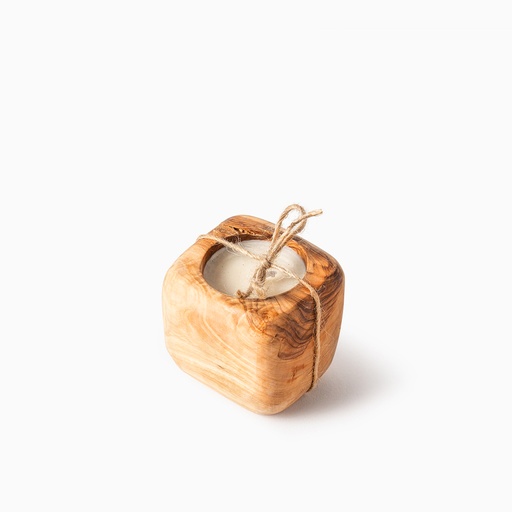 Olive wood candle kub 